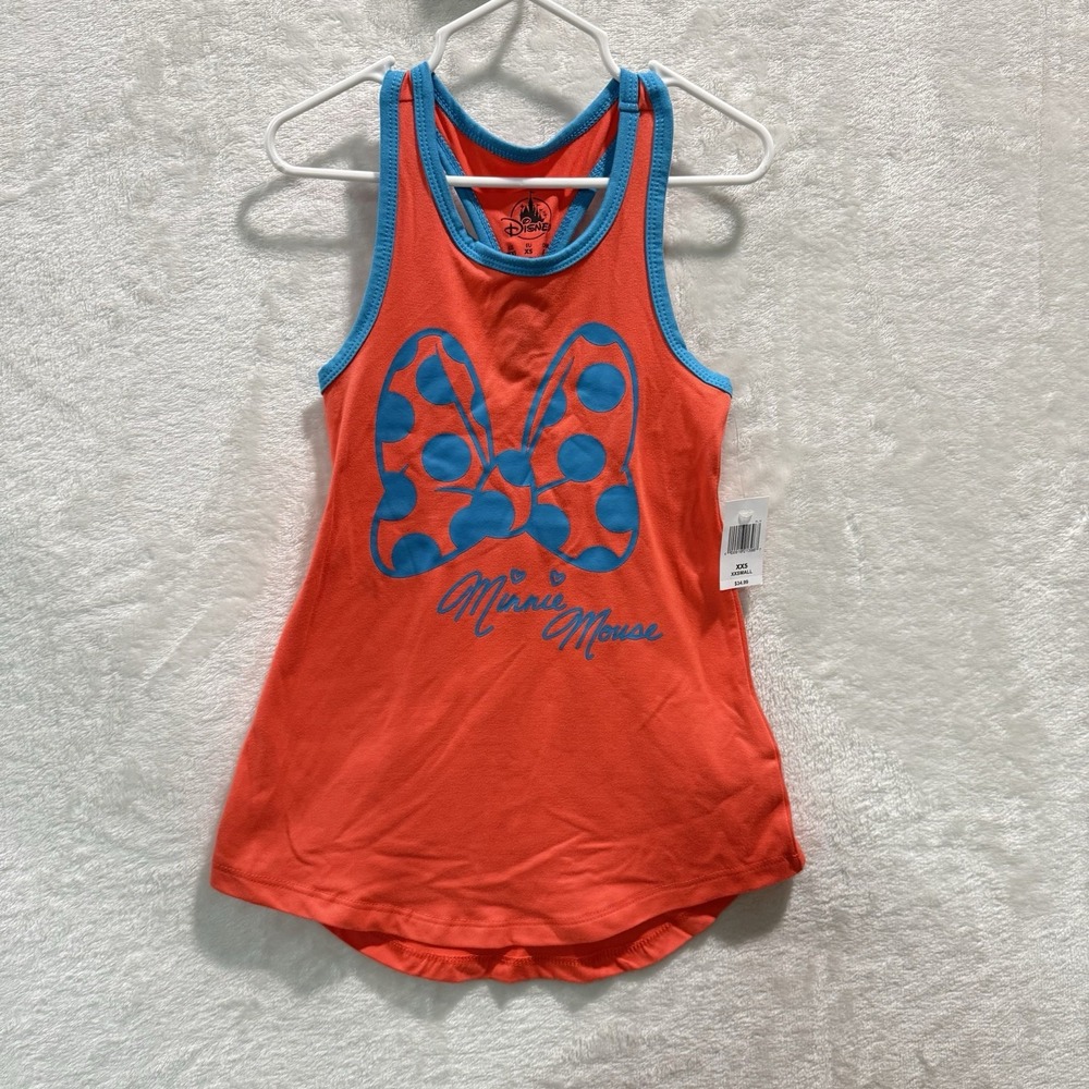 Disney Parks Minnie Mouse Bow Racer Back Tank Top Size YOUTH XXSMALL